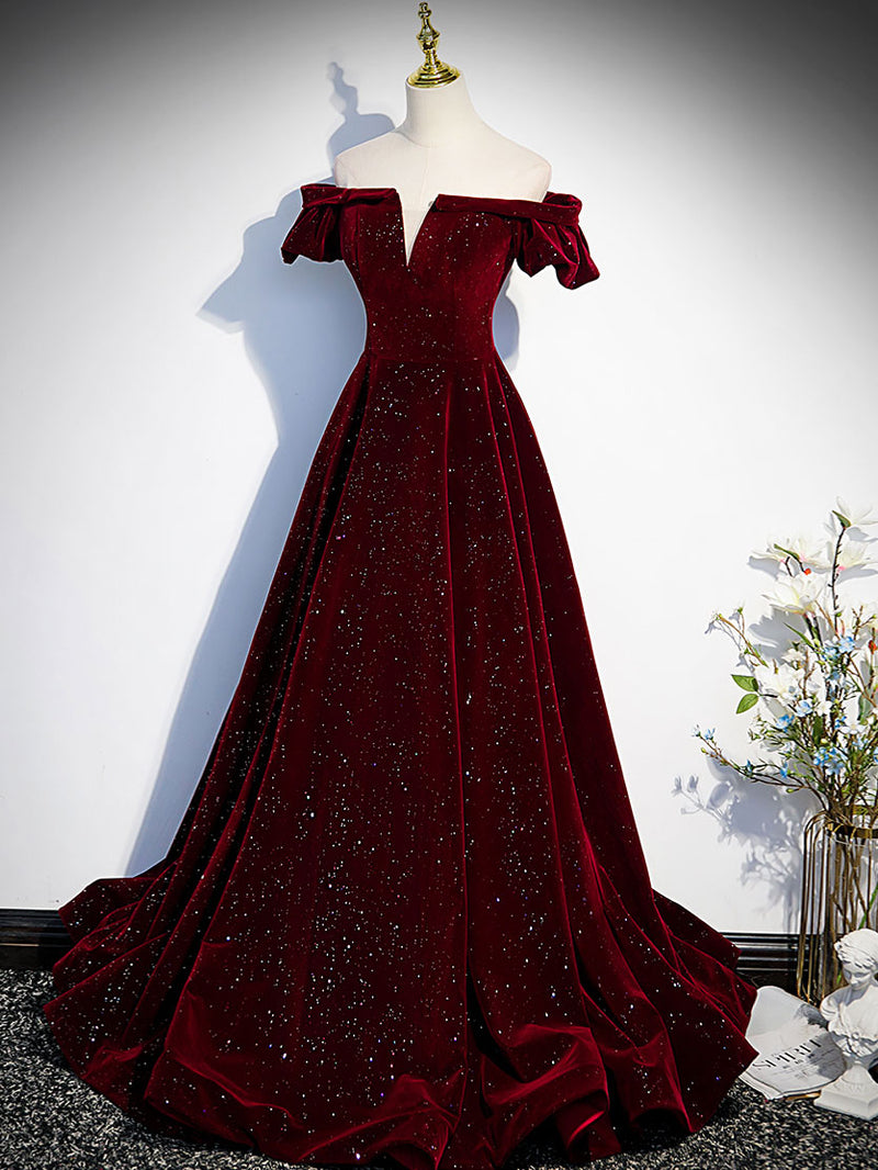 burgundy formal dress
